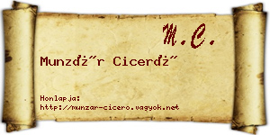 Munzár Ciceró névjegykártya